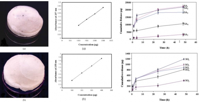 Preparation and drug release activity of scaffolds containing collagen and ploy(caprolactone)