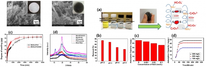 Facile preparation of self-assembled wool-based graphene hydrogels by electron beam irradiation