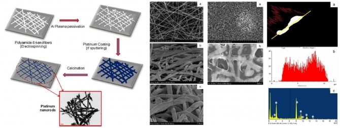 Synthesis and characterizations of Pt nanorods on electrospun polyamide-6 nanofibers templates