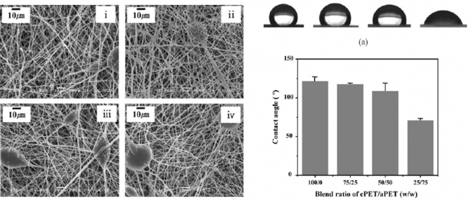 Effects of Blend Ratio and Heat Treatment on the Properties of the electrospun Poly(ethylene terephthlate) Nonwovens