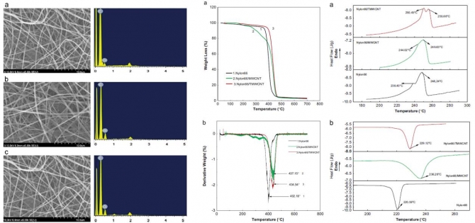 Mechanical behavior of electrospun Nylon66 fibers reinforced with pristine and treated multi-walled carbon nanotube fillers