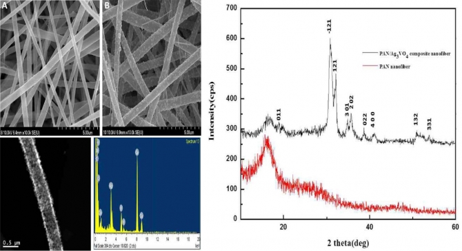 Photocatalytic degradation and antibacterial investigation of nano synthesized Ag3VO4 particles @PAN nanofibers