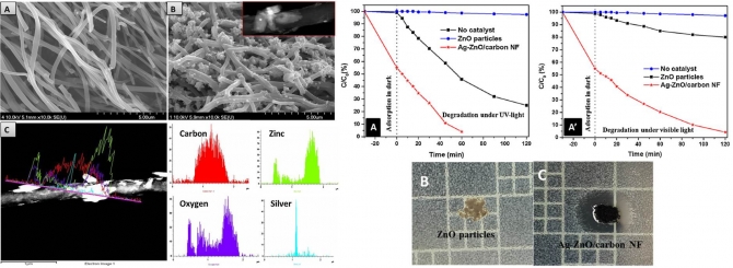 Ag-ZnO photocatalyst anchored on carbon nanofibers: Synthesis, characterization, and photocatalytic activities