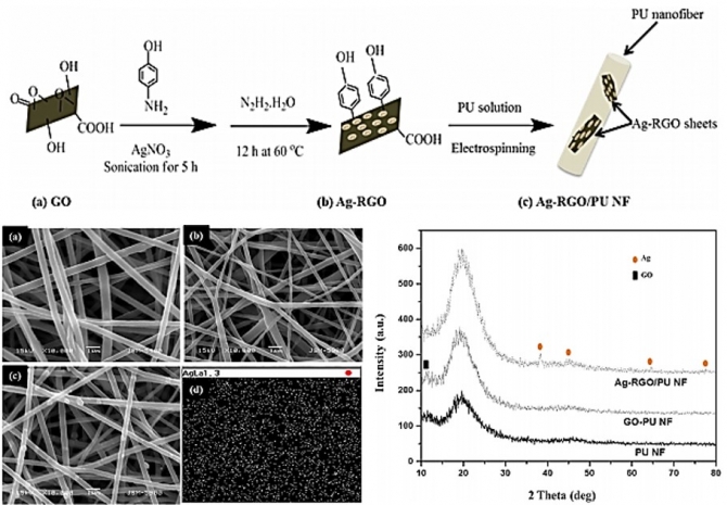 Synthesis, characterization, and antibacterial performance of Ag-modified graphene oxide reinforced electrospun polyurethane nanofibers